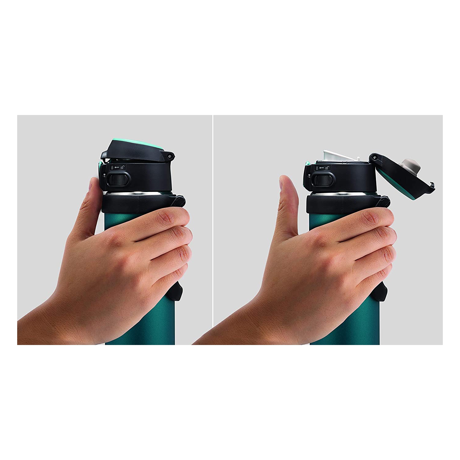 Zojirushi 16oz Flip-and-Go Stainless Steel Water Bottle with Handle SM-QHE48, Hibiscus Red