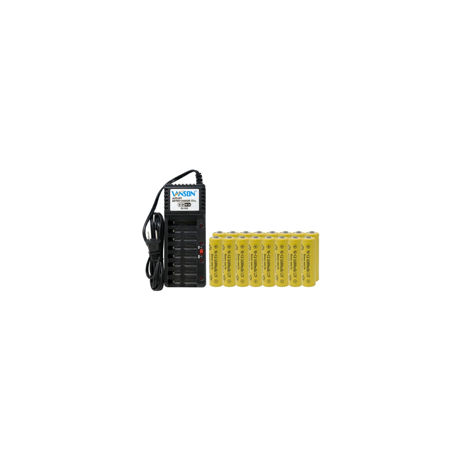 V-868 8 – Chargeur AA et AAA + 16 piles AA NiCd