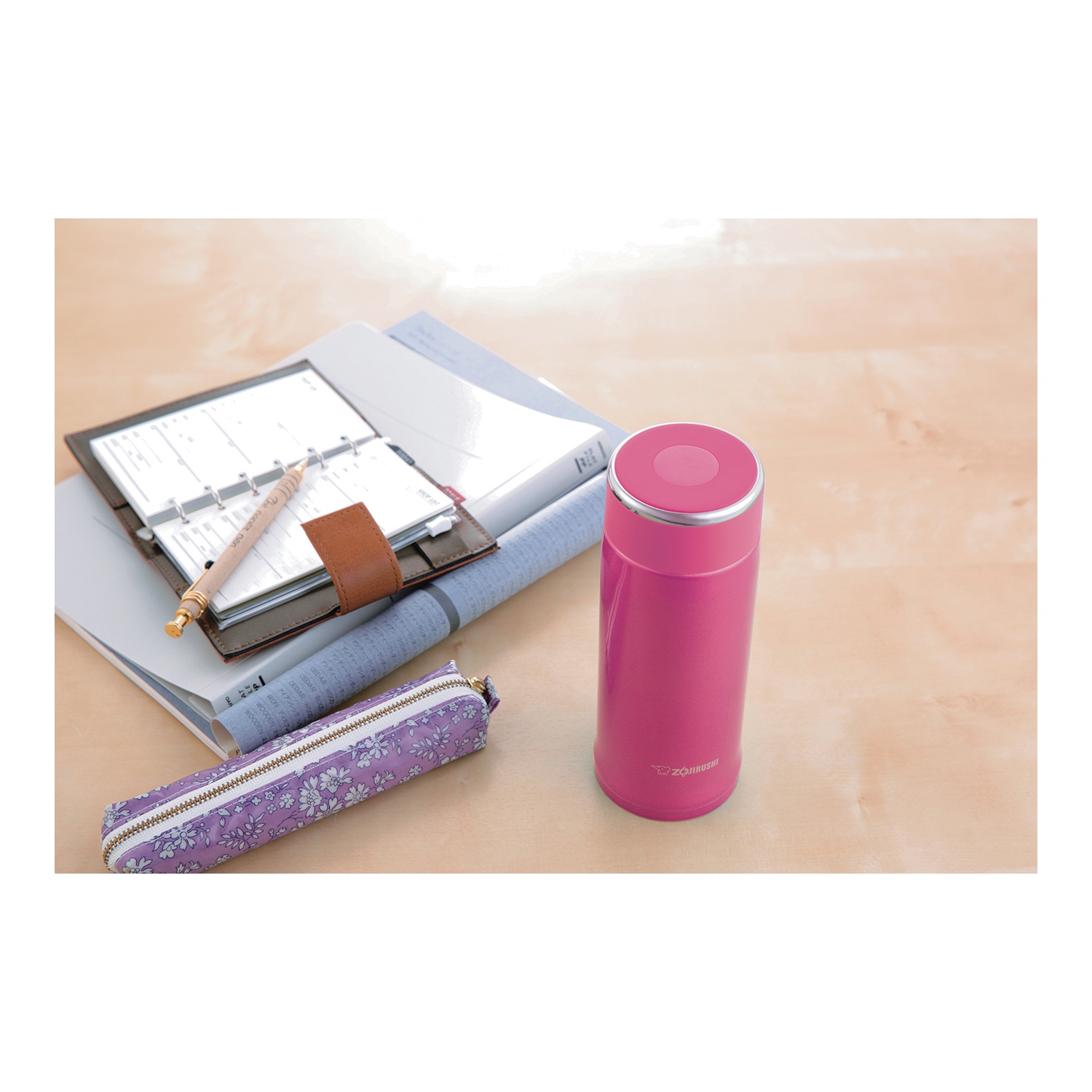 Zojirushi 12oz Vacuum Insulated Stainless Travel Mug SM-LB36, Floral Pink