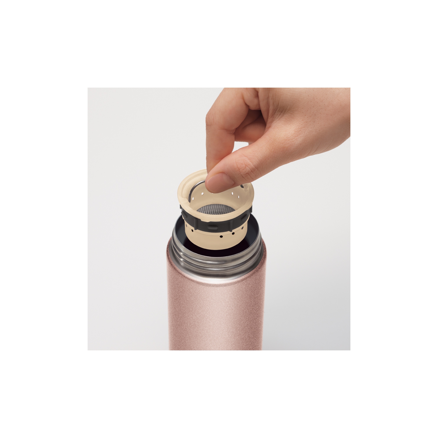 Zojirushi 11oz Stainless Mug with Tea Leaf Filter SM-JTE34, Pink Champagne