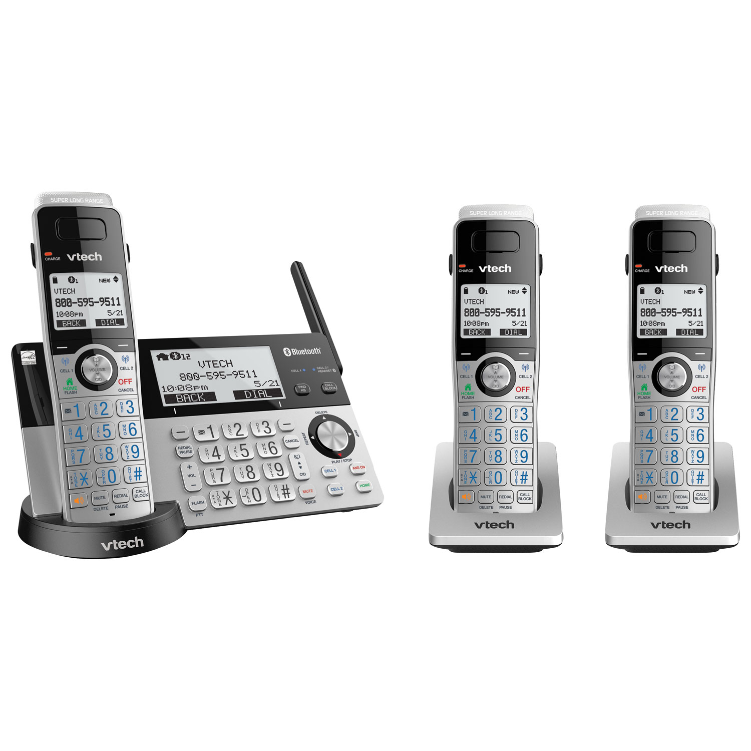 Téléphone sans-fil à 2 combinés avec Afficheur/Bloqueur d′appels  intelligent - Réusiné