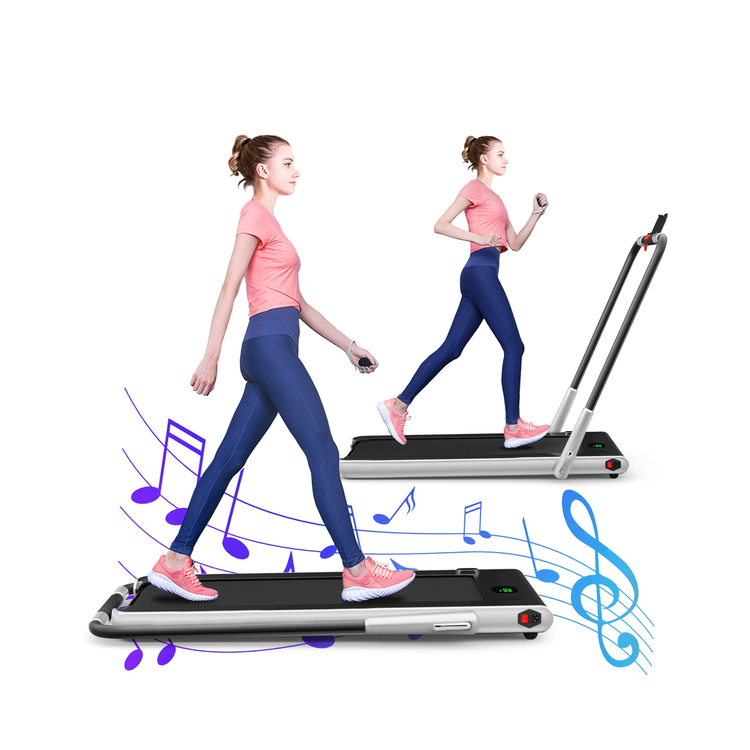 Gymax 2.25HP Under Desk Electric Pad Treadmill Running Machine w/ APP