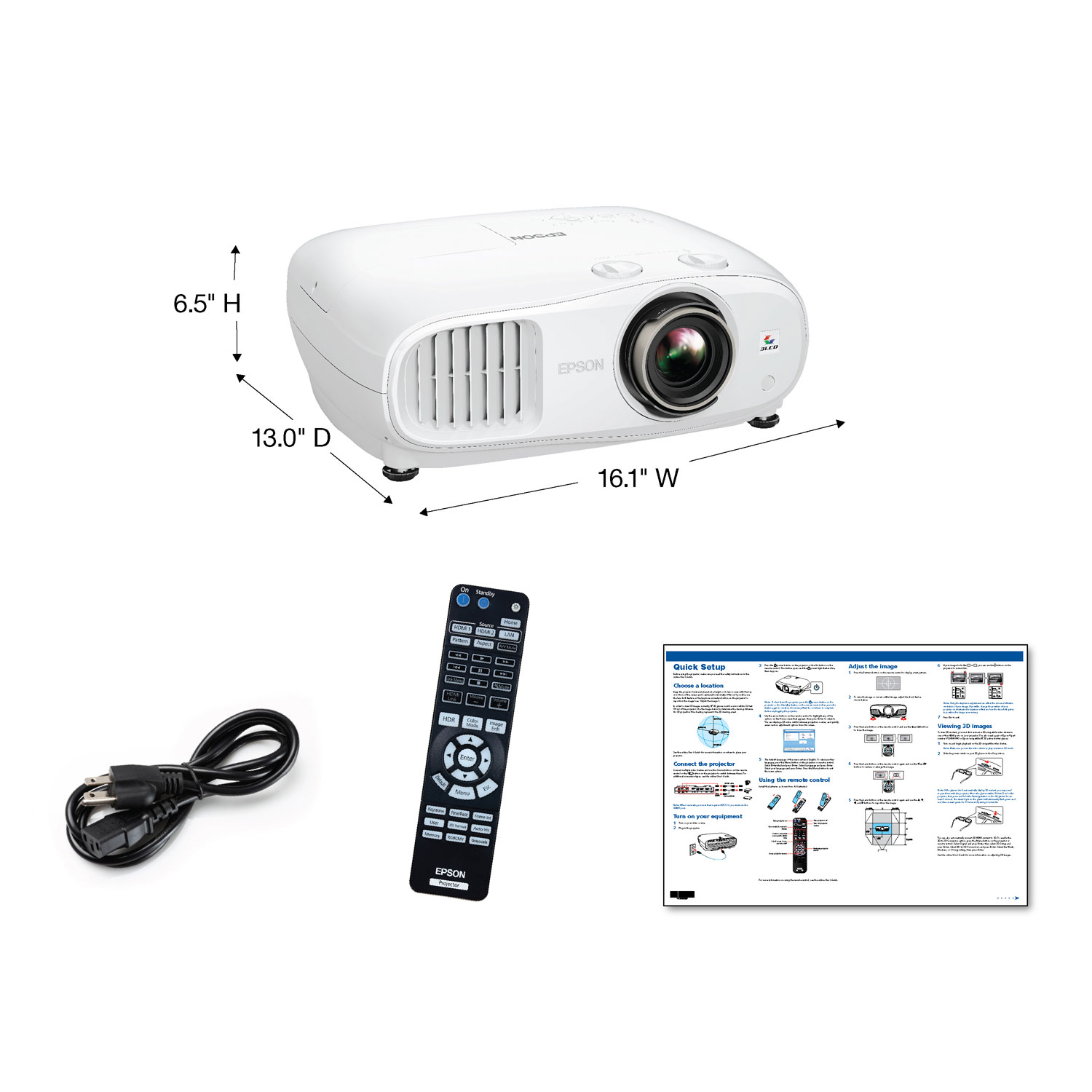 Projecteur de cinéma maison HDR 3LCD UHD 4K Home Cinema 3200 d'Epson