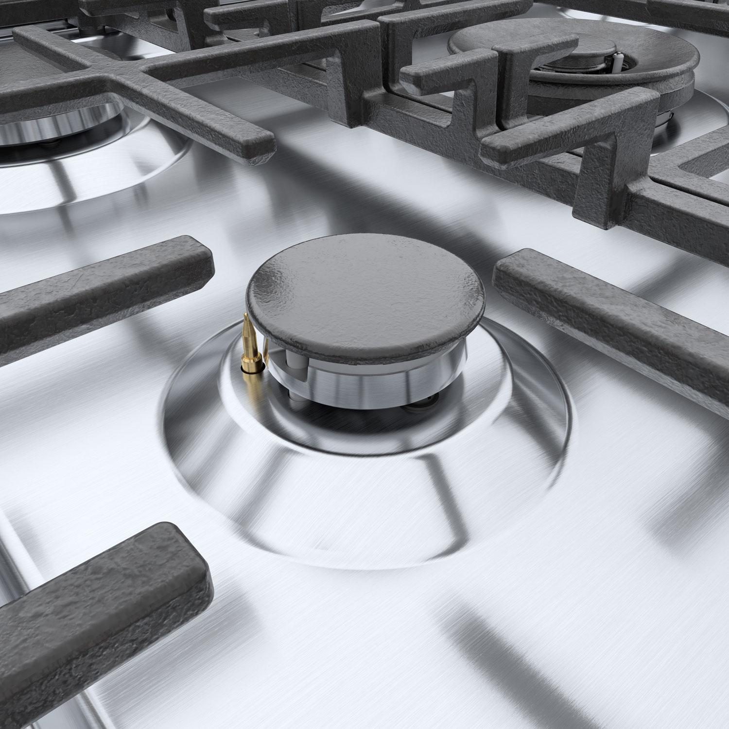 Cuisinière à gaz autonome à 5 brûleurs convection véritable 3,7 pi³ 30 po Bosch - Inox