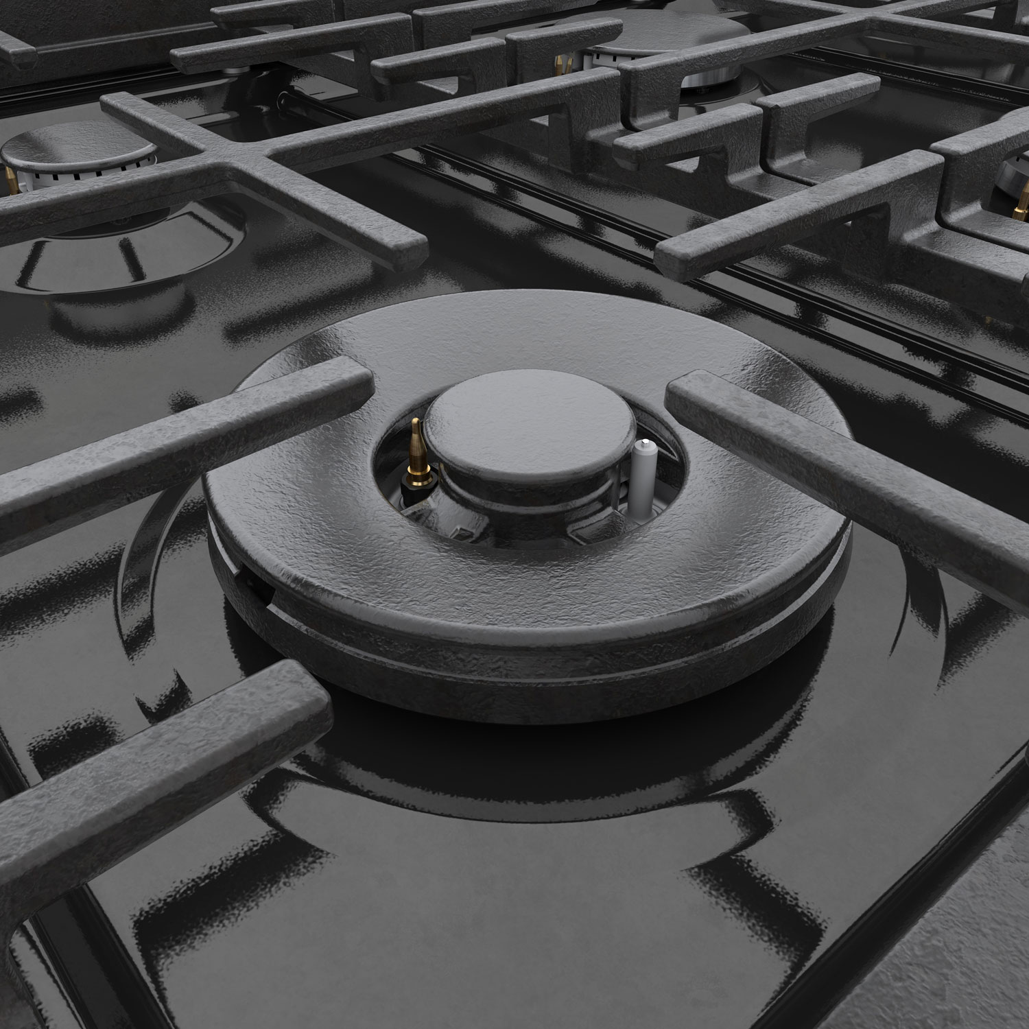 Cuisinière à gaz autonome à 6 brûleurs et à deux fours 3,5 pi³ 36 po Bosch - Inox noir