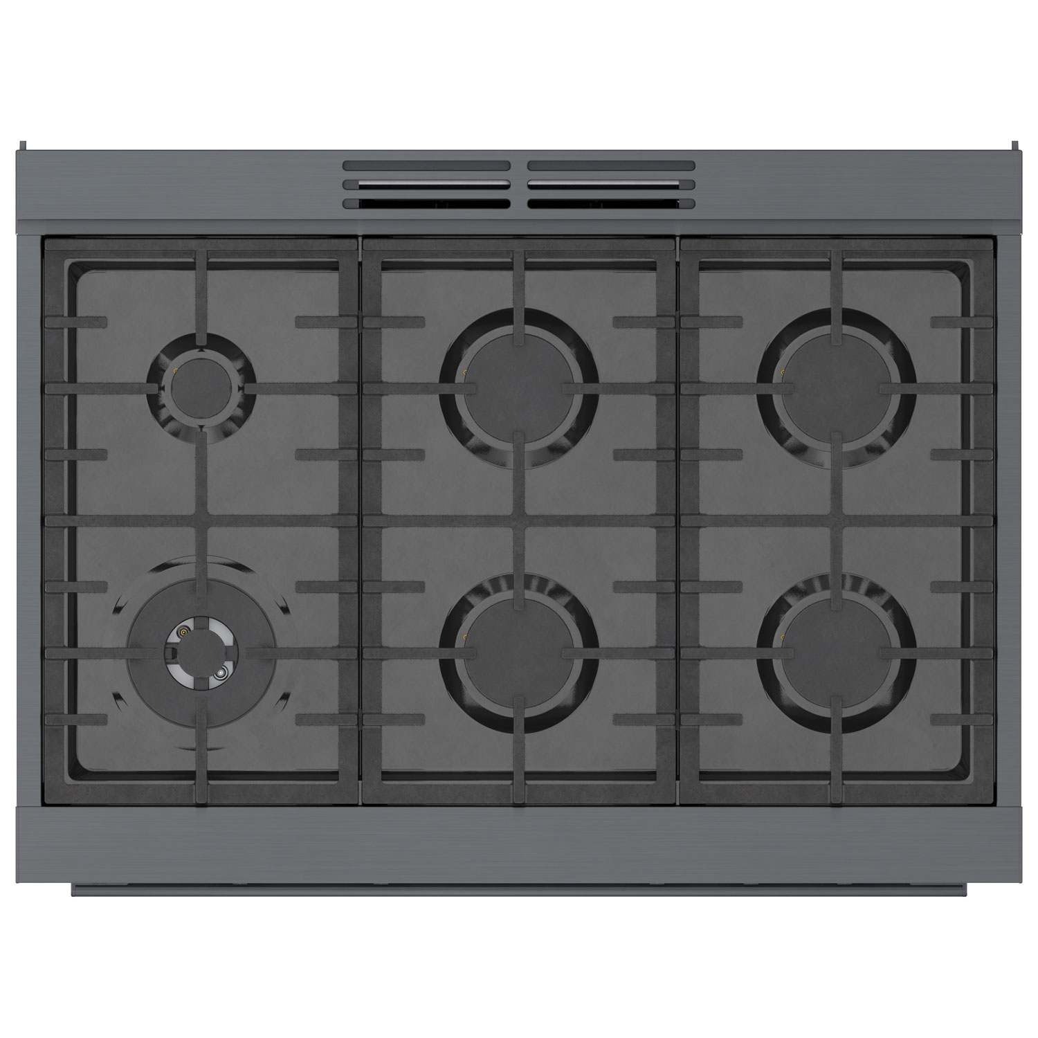 Cuisinière à gaz autonome à 6 brûleurs et à deux fours 3,5 pi³ 36 po Bosch - Inox noir