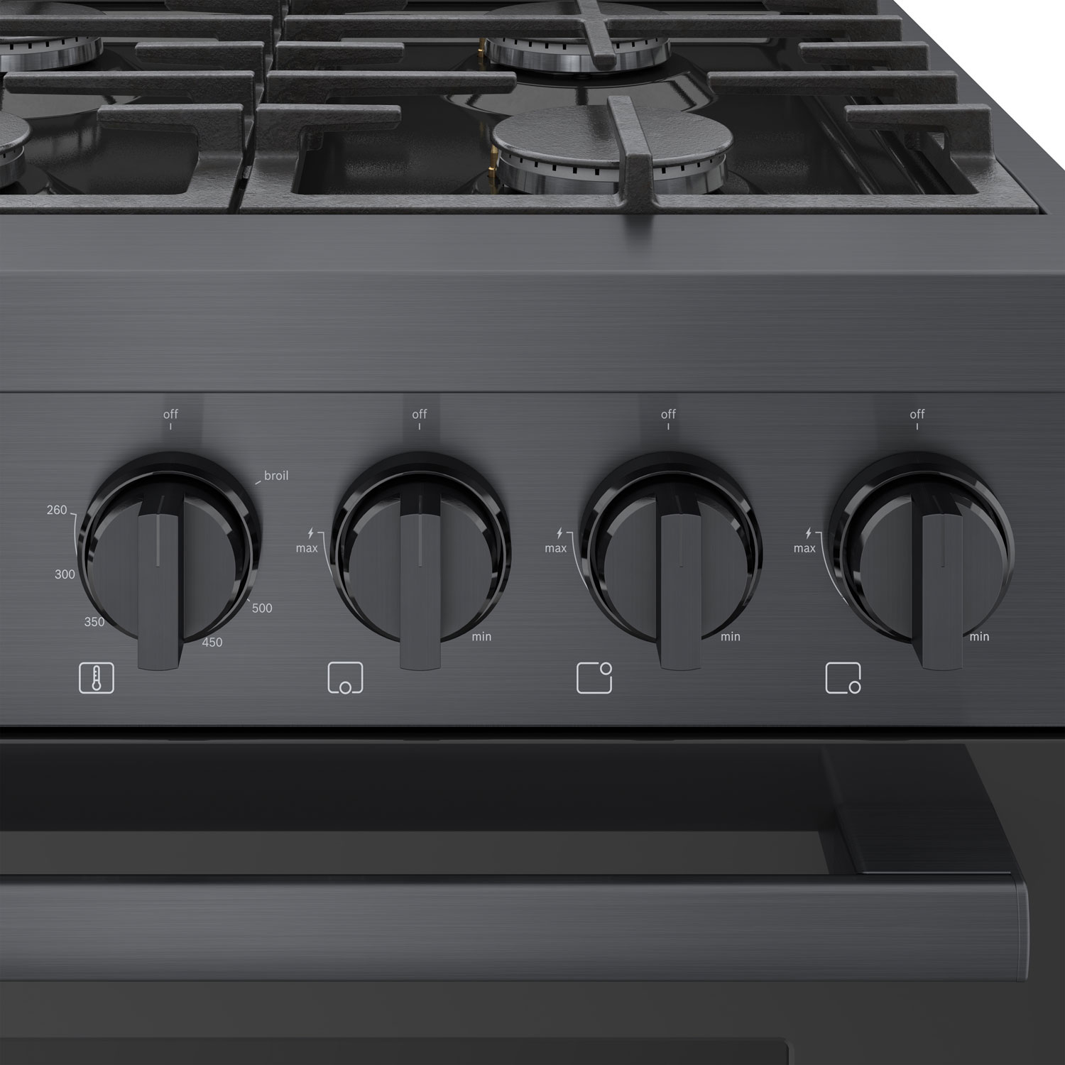 Cuisinière à gaz autonome à 6 brûleurs et à deux fours 3,5 pi³ 36 po Bosch - Inox noir