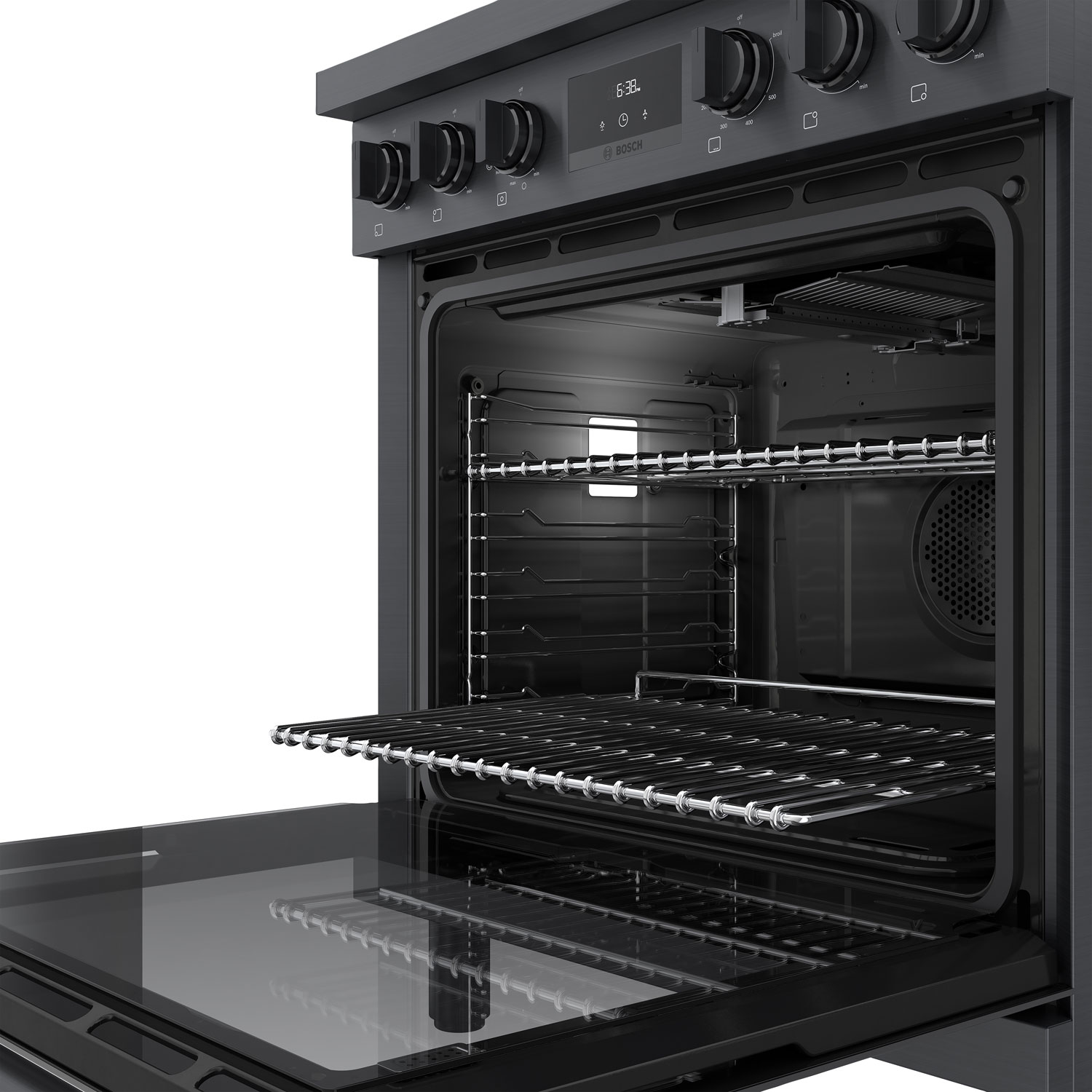Bosch 30" 3.7 Cu. Ft. True Convection 5-Burner Freestanding Gas Range - Black Stainless
