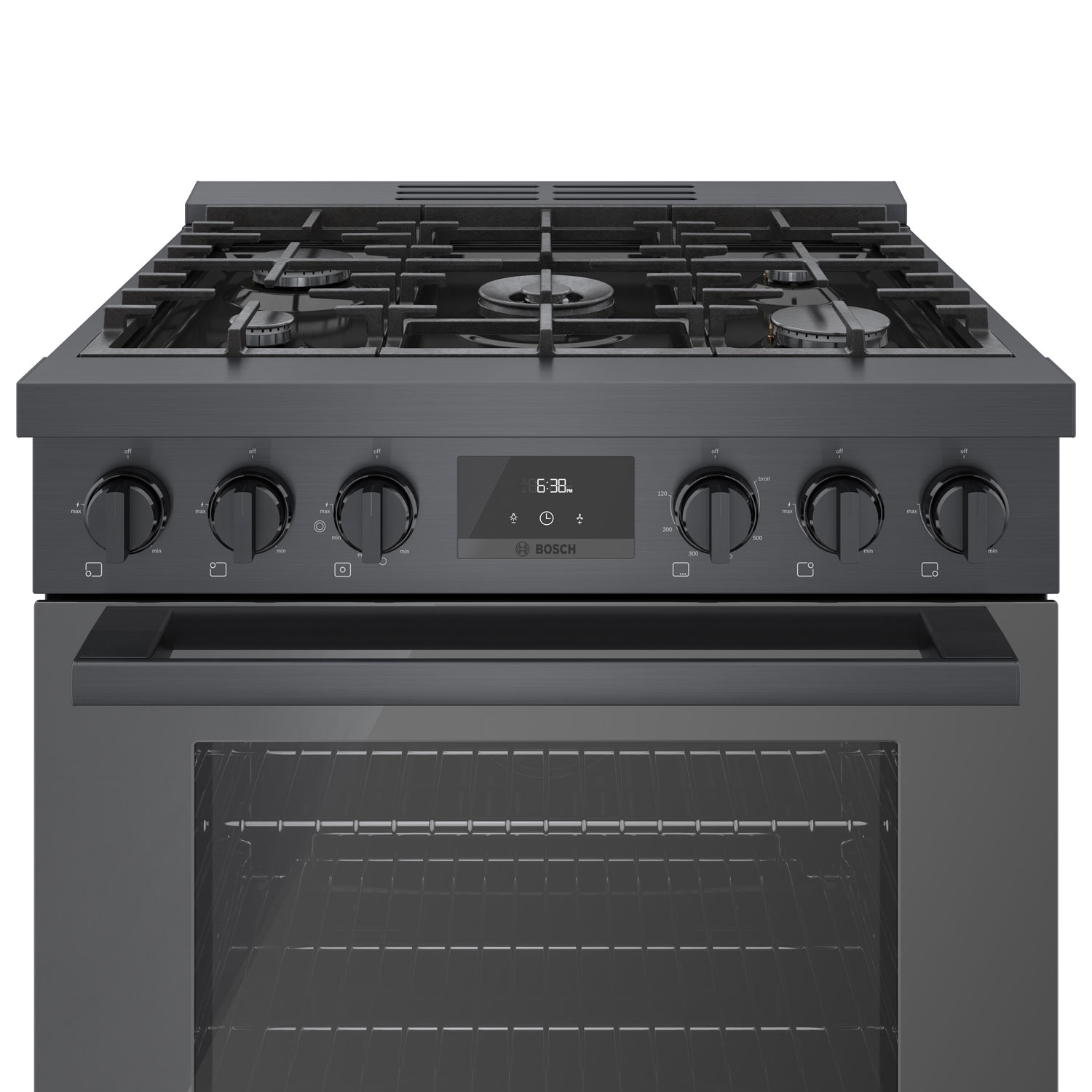Bosch 30" 3.7 Cu. Ft. True Convection 5-Burner Freestanding Gas Range - Black Stainless