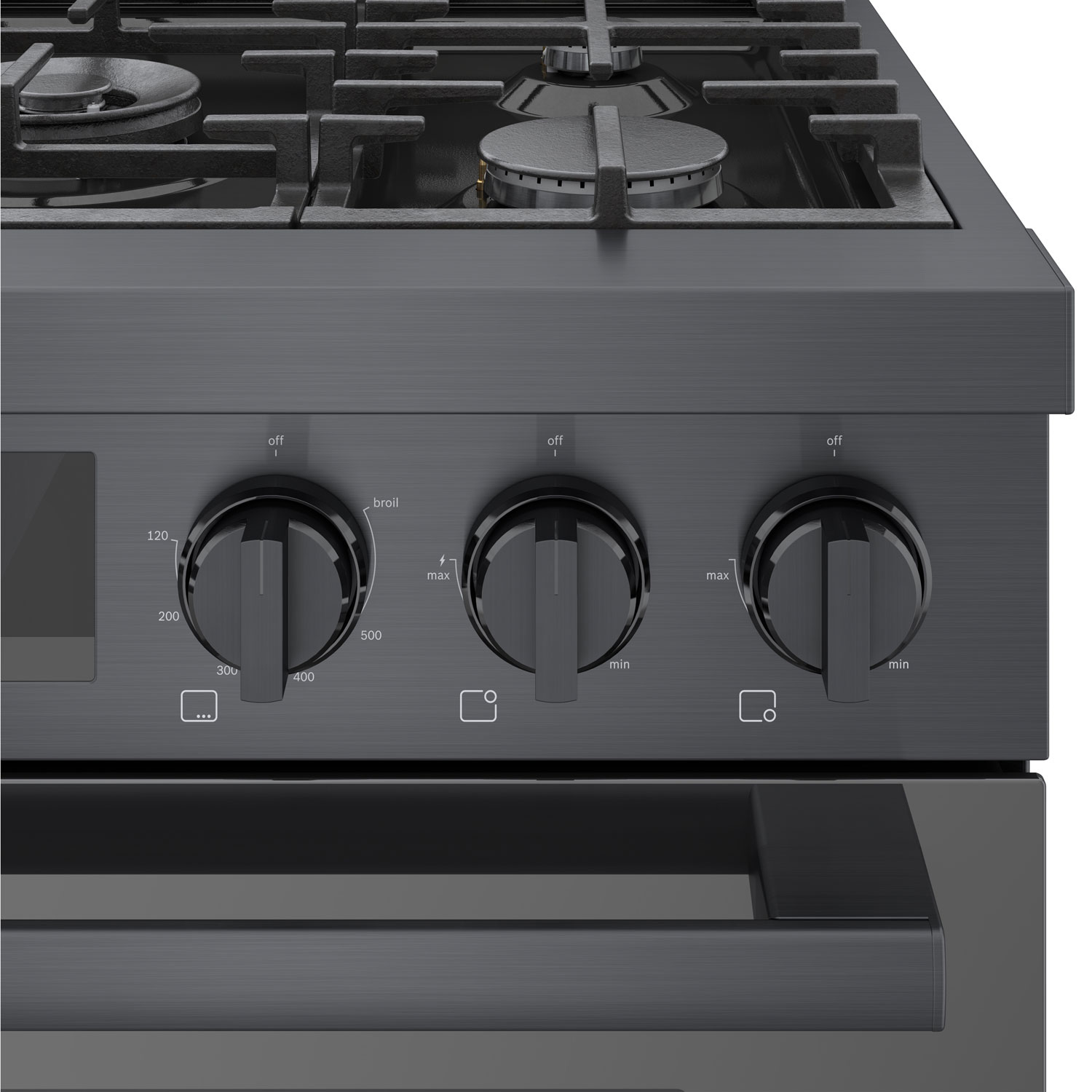 Bosch 30" 3.7 Cu. Ft. True Convection 5-Burner Freestanding Gas Range - Black Stainless