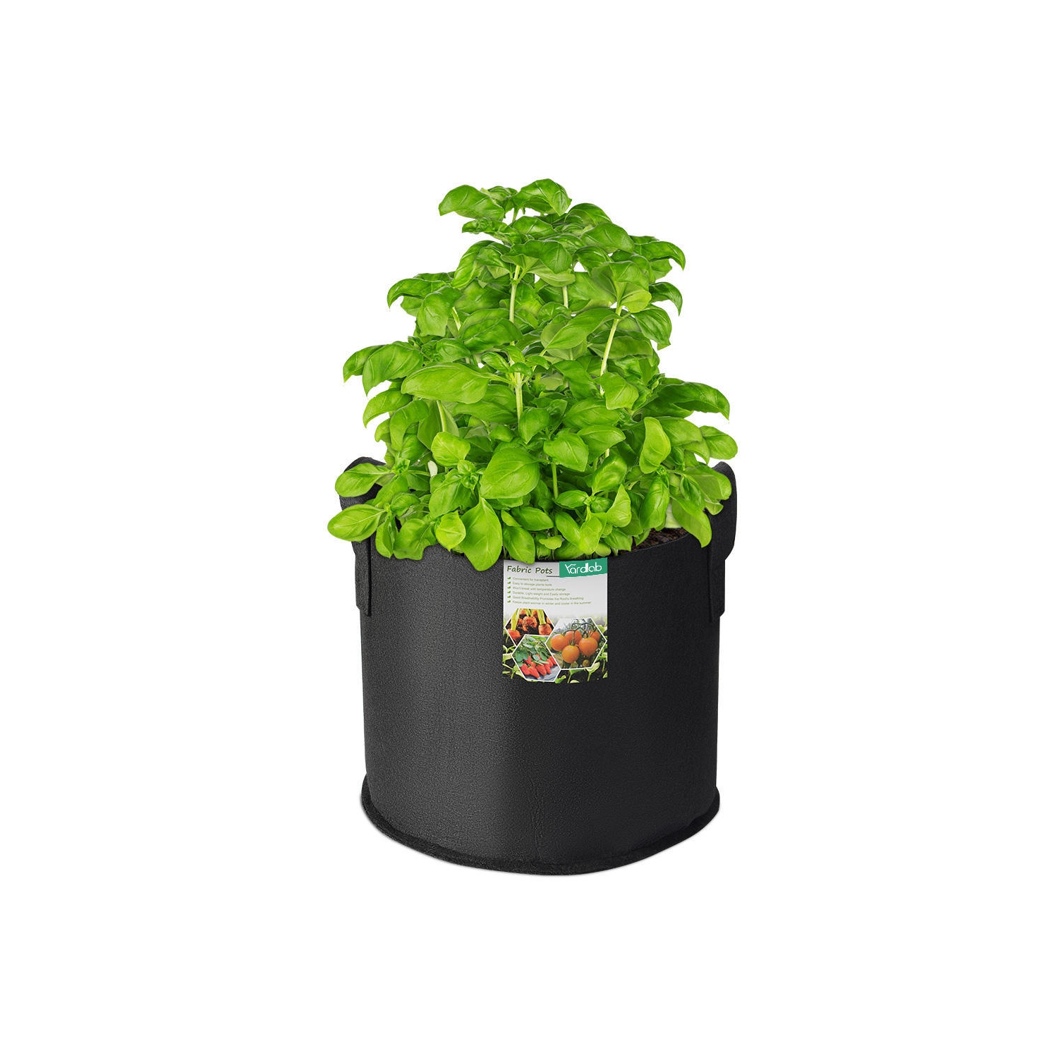 Paquet de 5 sacs de culture de 5 gallons avec poignées pour pots d'aération en tissu pour plante végétale, comprend 1 sac Smart Grow de 3 gallons