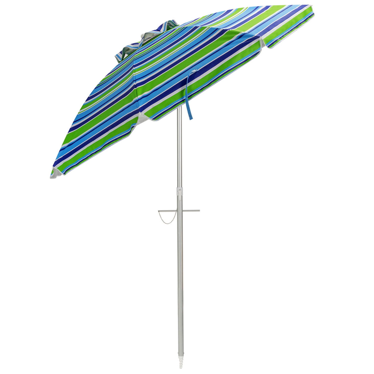 Parasol de plage de 198 cm/6,5 pieds avec mécanisme d'inclinaison Gymax