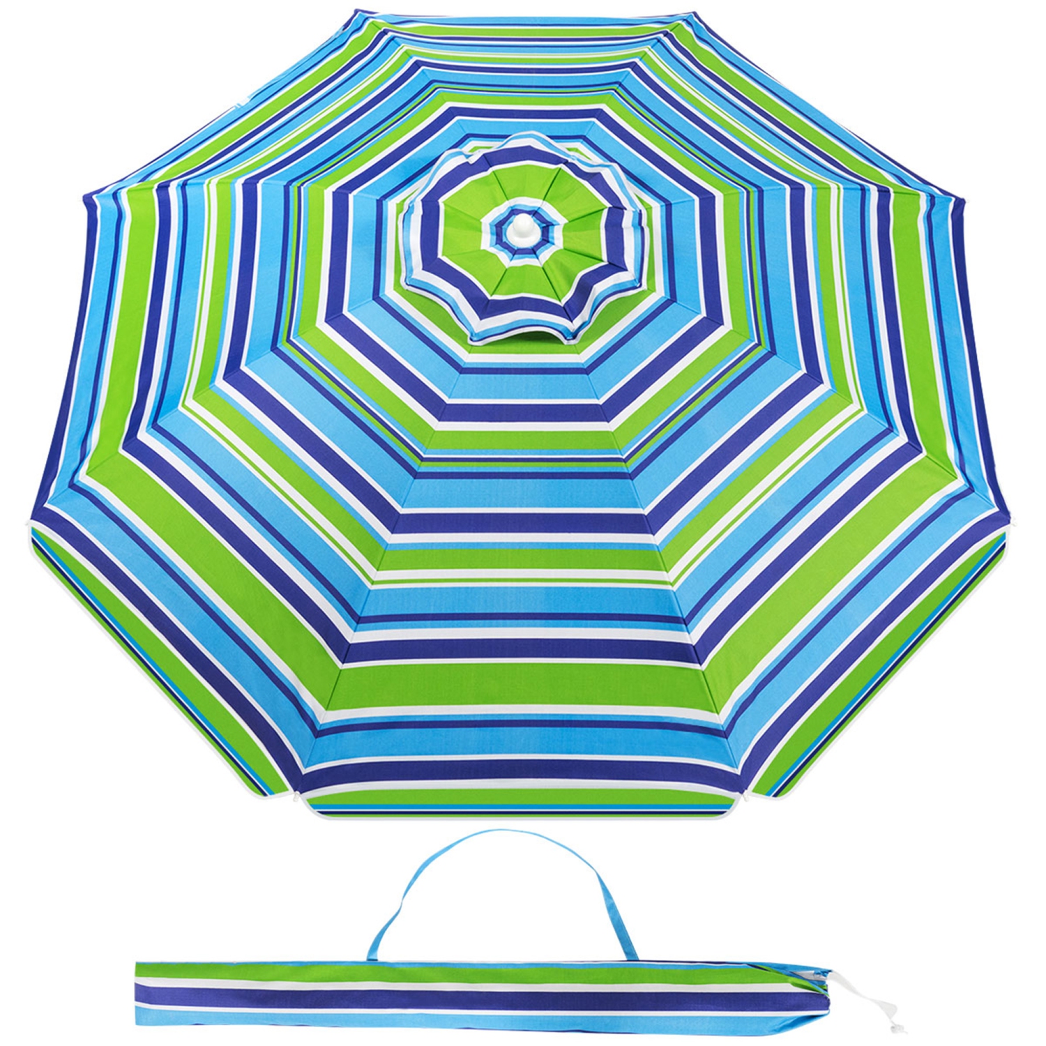 Parasol de plage de 198 cm/6,5 pieds avec mécanisme d'inclinaison Gymax