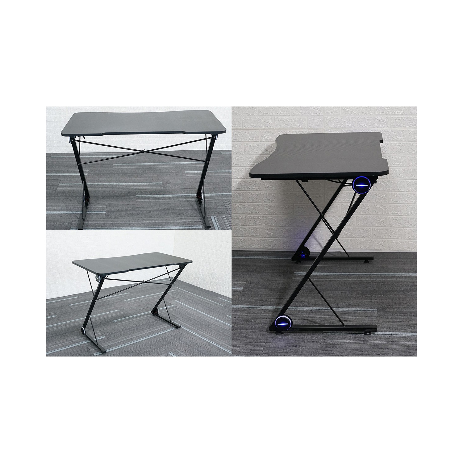 Bureau de jeu/PC GD-43x avec lumières DEL bleues de Boost Industries