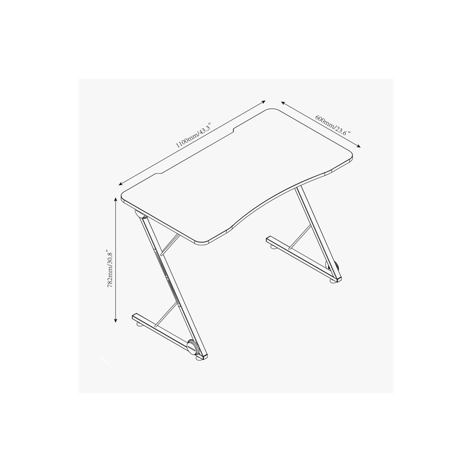 Bureau de jeu/PC GD-43x avec lumières DEL bleues de Boost Industries