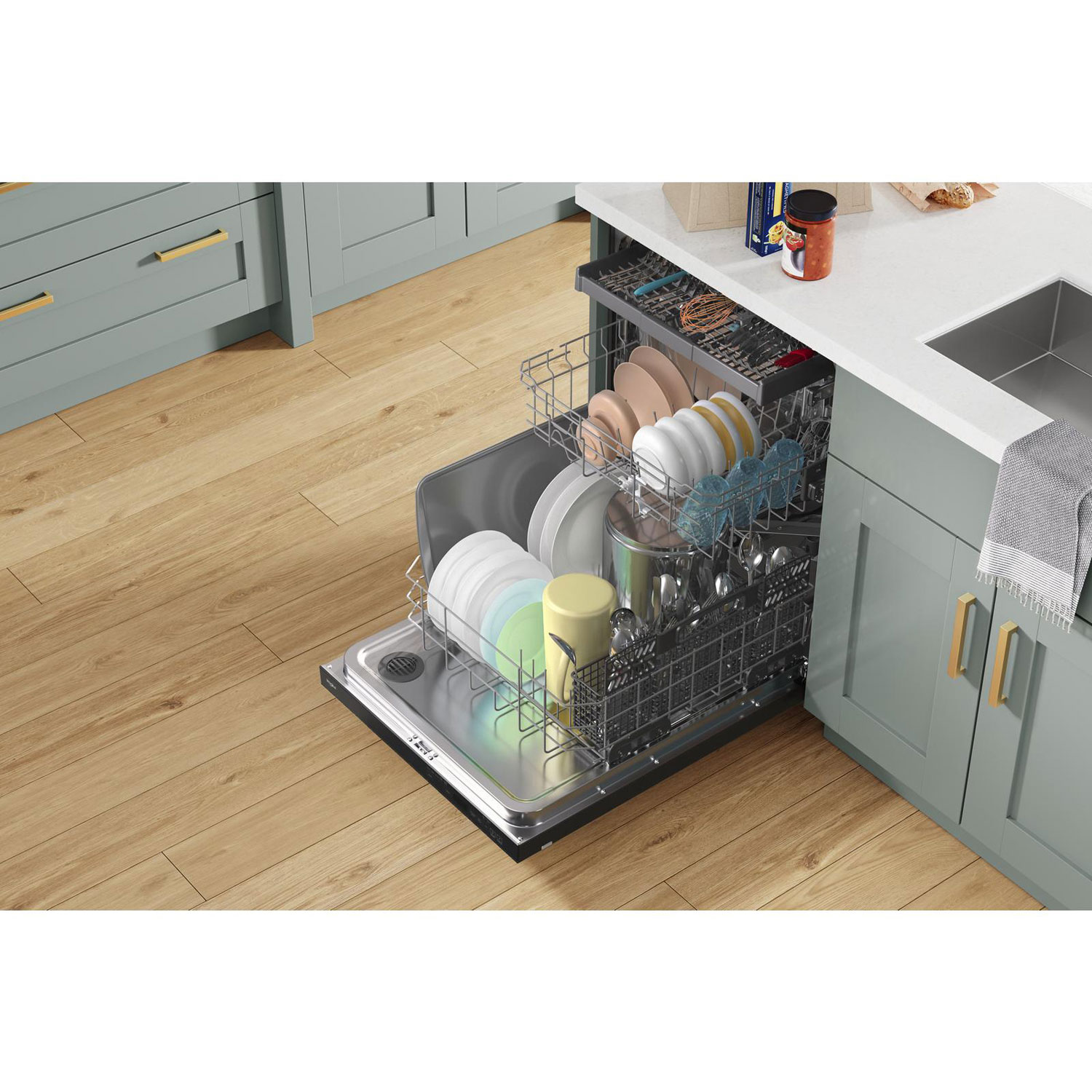 Lave-vaisselle encastrable 24 po 47 dB avec troisième panier de Whirlpool - Inox noir