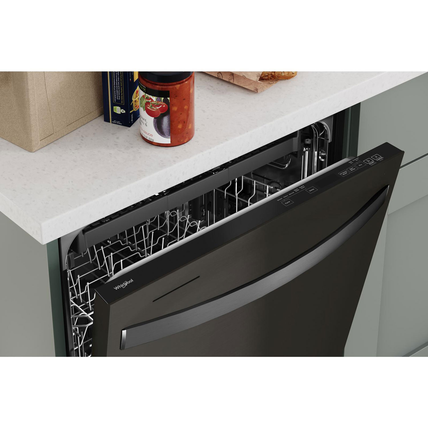 Lave-vaisselle encastrable 24 po 47 dB avec troisième panier de Whirlpool - Inox noir