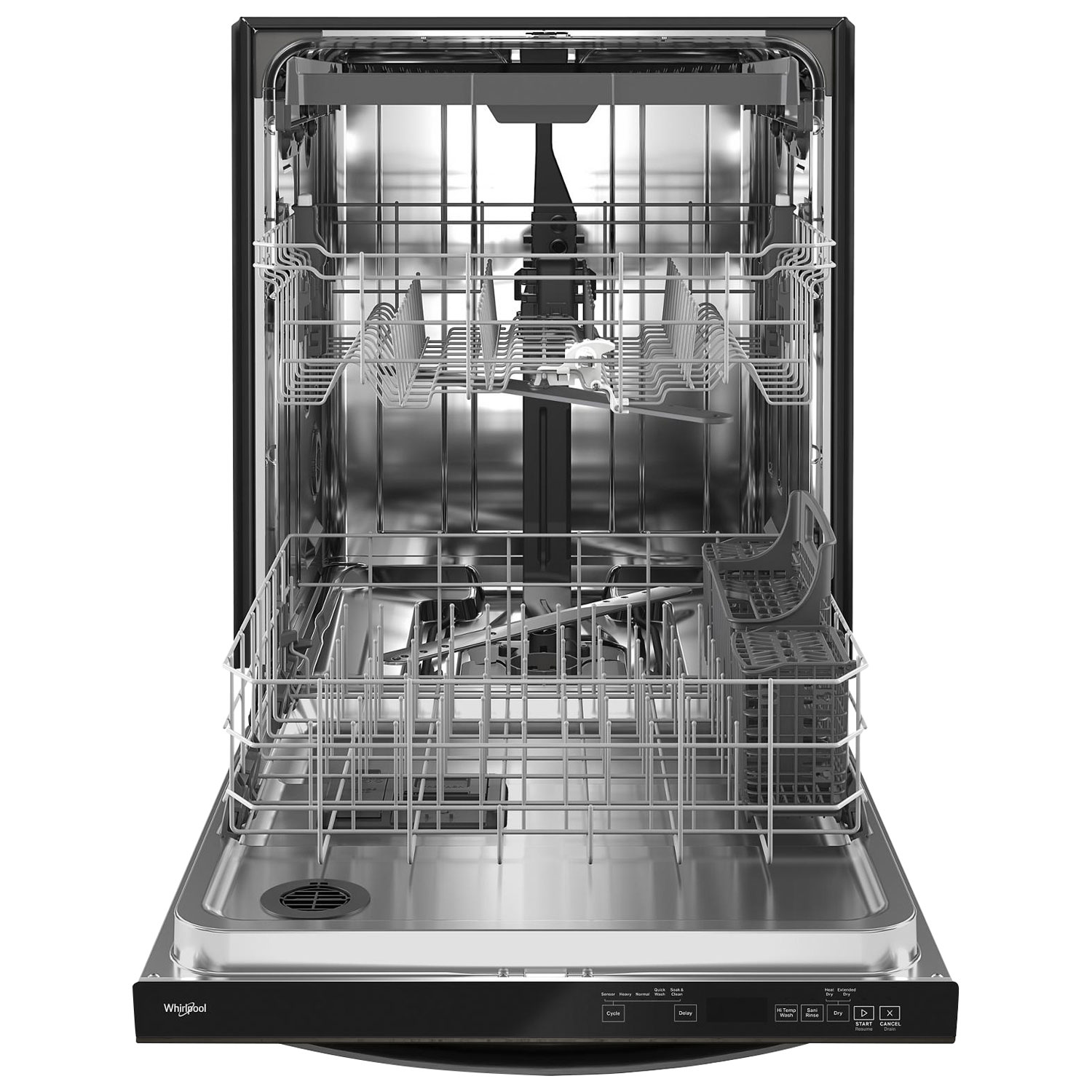 Lave-vaisselle encastrable 24 po 47 dB avec troisième panier de Whirlpool - Inox noir