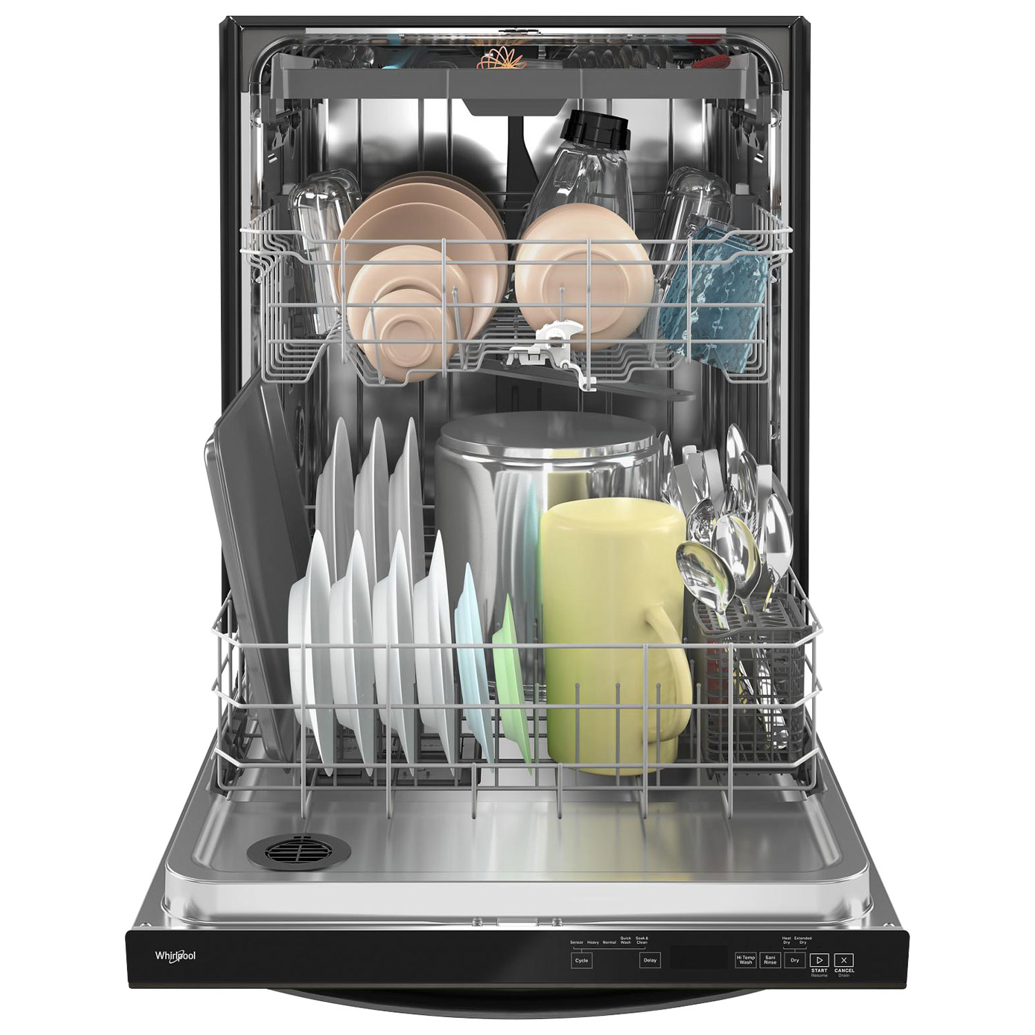 Lave-vaisselle encastrable 24 po 47 dB avec troisième panier de Whirlpool - Inox noir