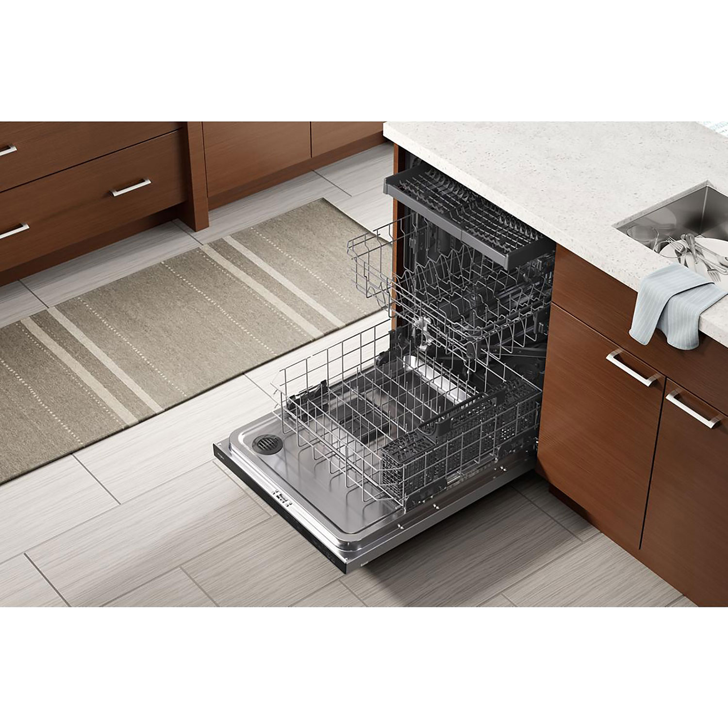 Whirlpool 24" 47dB Built-In Dishwasher with Third Rack - Stainless Steel
