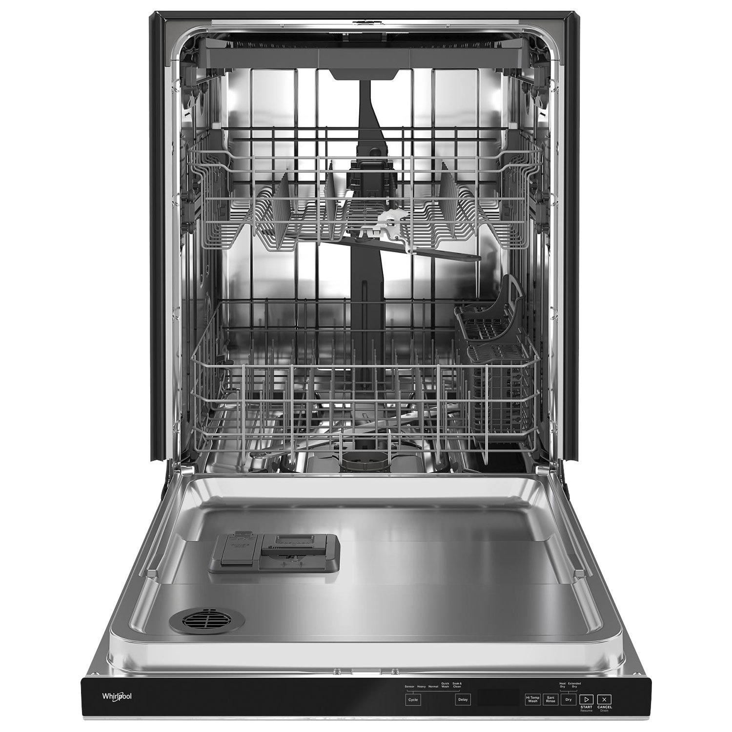 Whirlpool 24" 47dB Built-In Dishwasher with Third Rack - Black Stainless
