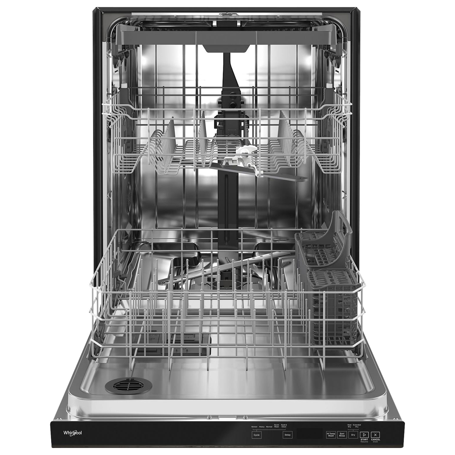 Whirlpool 24" 47dB Built-In Dishwasher with Third Rack - Black Stainless