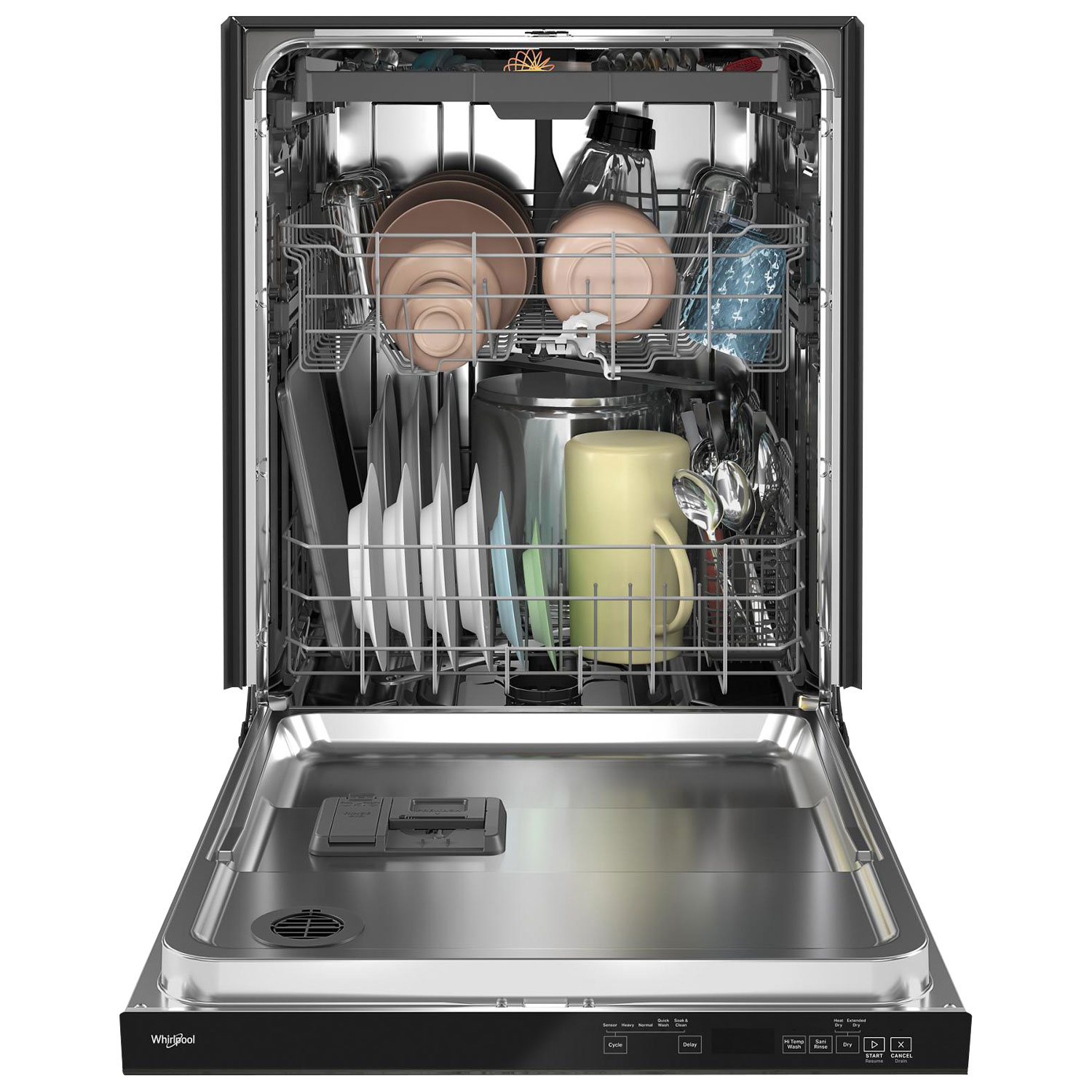 Whirlpool 24" 47dB Built-In Dishwasher with Third Rack - Black Stainless