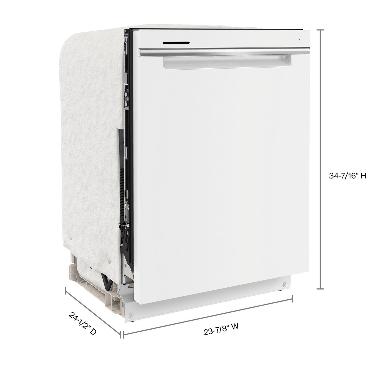 Whirlpool 24" 47dB Built-In Dishwasher with Third Rack - White