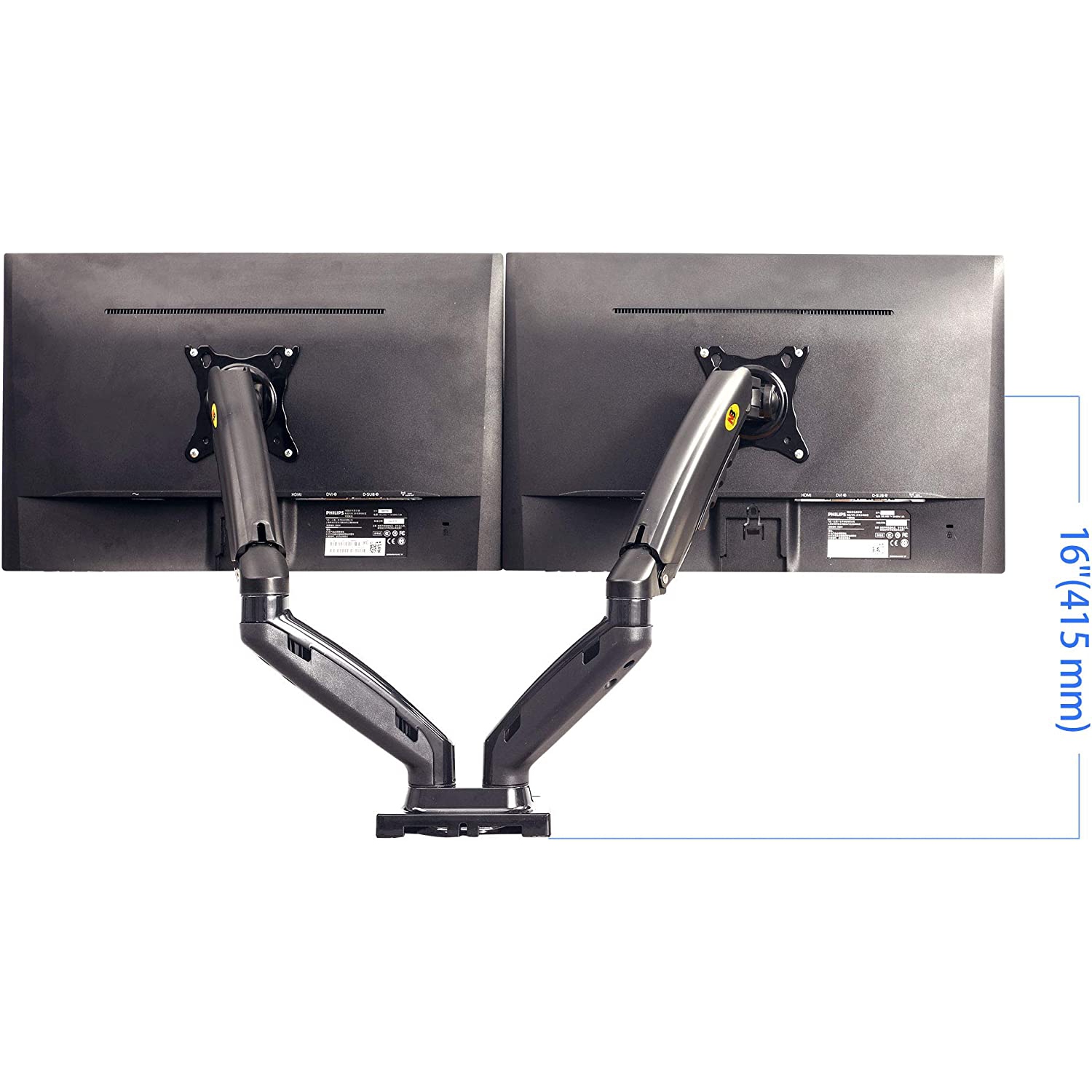 NB Dual Monitor Desk Mount Full Motion Swivel Monitor Stand Arm for Two Screens 17-27 Inch up to 19.8 lbs Each