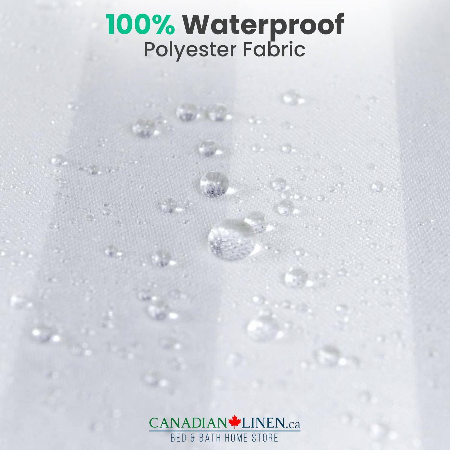 Canadian Linen Shower Curtains with Hooks 72"x72", Mildew Water Resistant Polyester Bathtub C-Clip Magnet Bottom Bath Shower Curtains, White Stripes