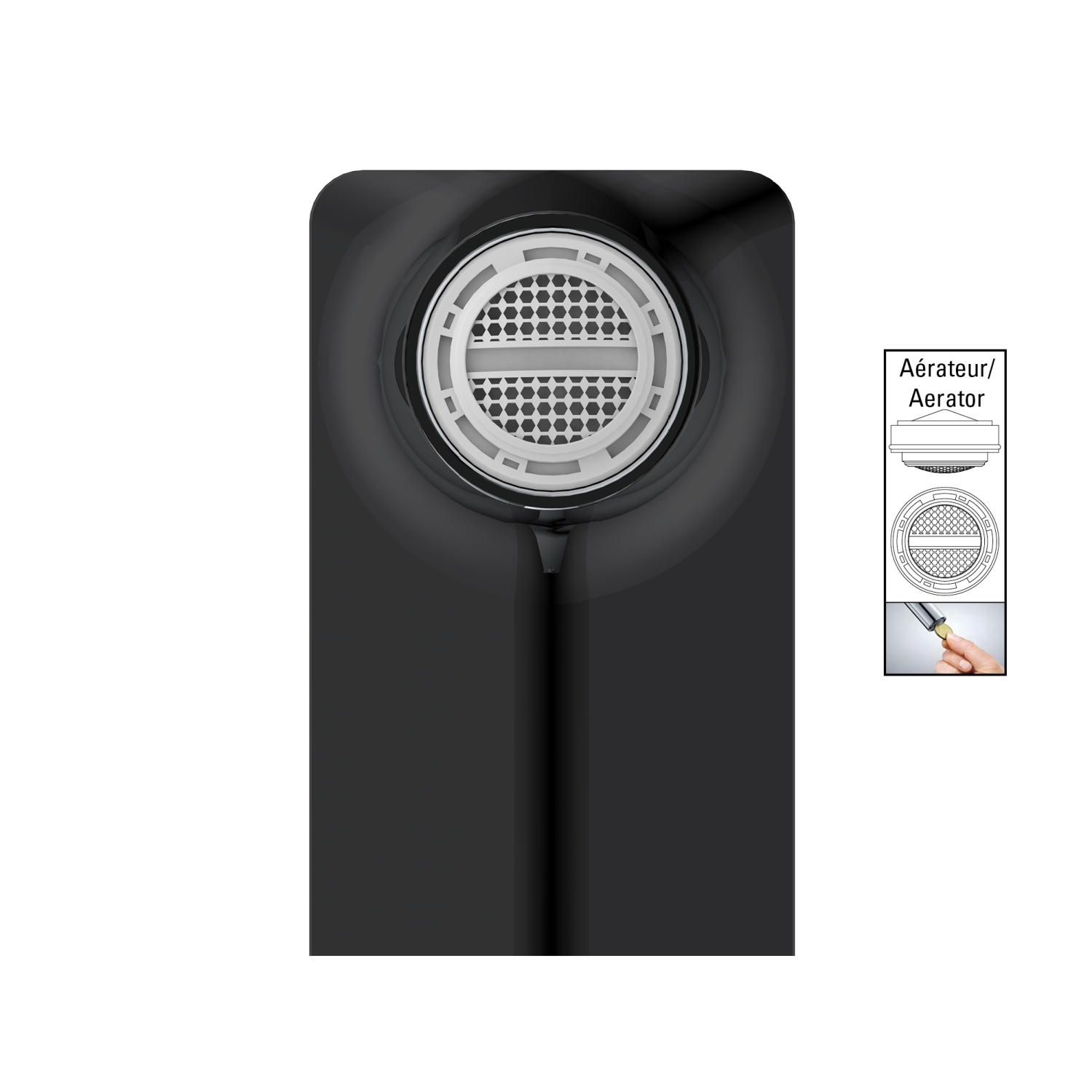 Akuaplus® ELENA Lavatory Faucet - Single Square Handle - matte black