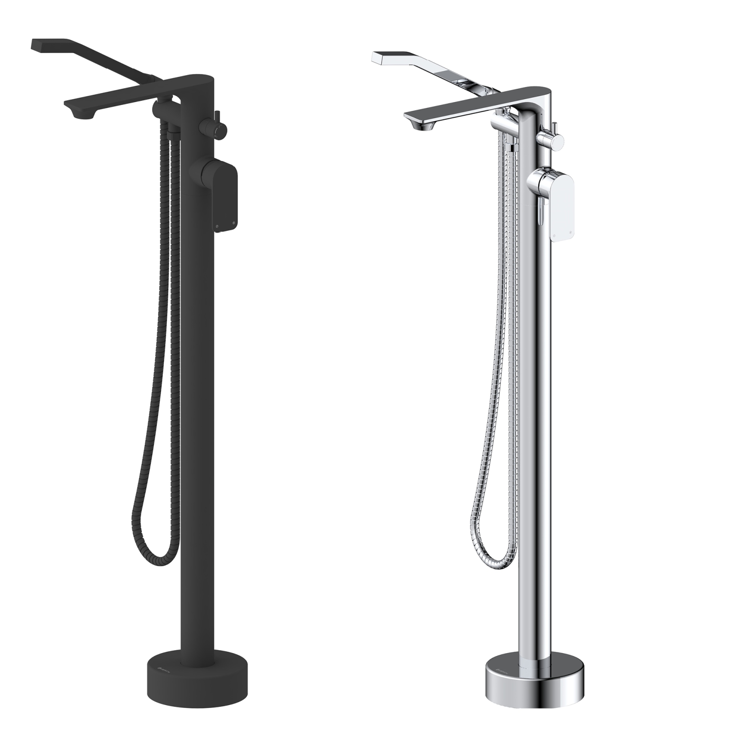 Akuaplus® ELENA Freestanding faucet with diverter and hand shower - chrome