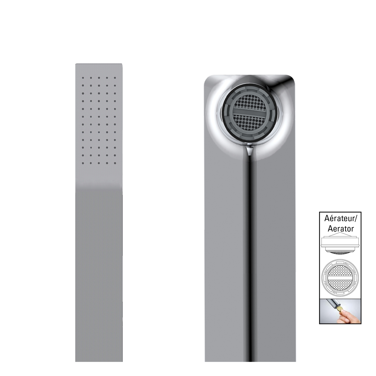 Akuaplus® ELENA Freestanding faucet with diverter and hand shower - chrome