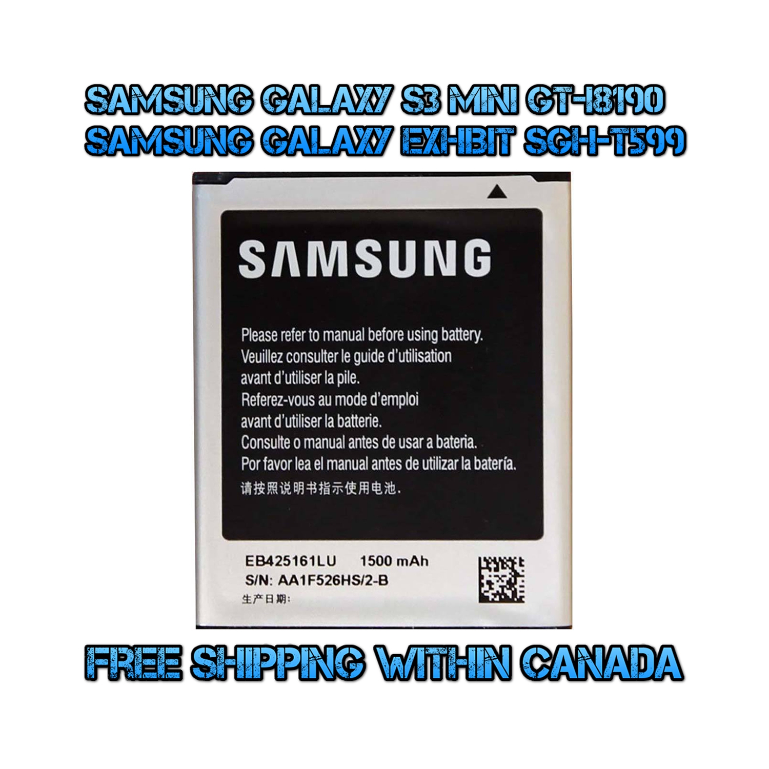 OEM Samsung EB425161LU Battery 1500 mAh for Galaxy S3 Mini i8190 Exhibit T599