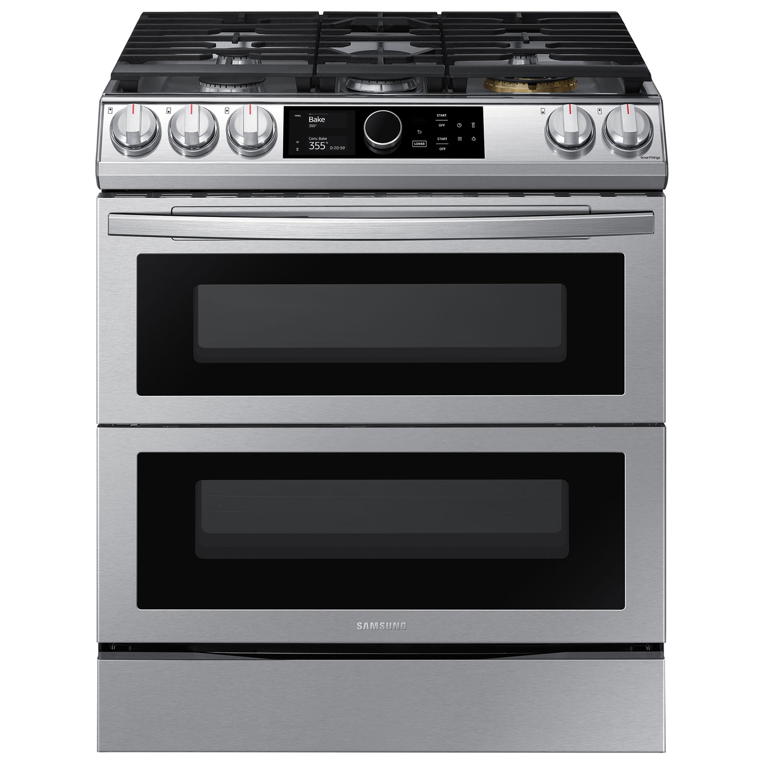 Samsung 30" 6.3 Cu. Ft. Double Oven Slide-In Dual Fuel Air Fry Range (NY63T8751SS/AC) - Stainless