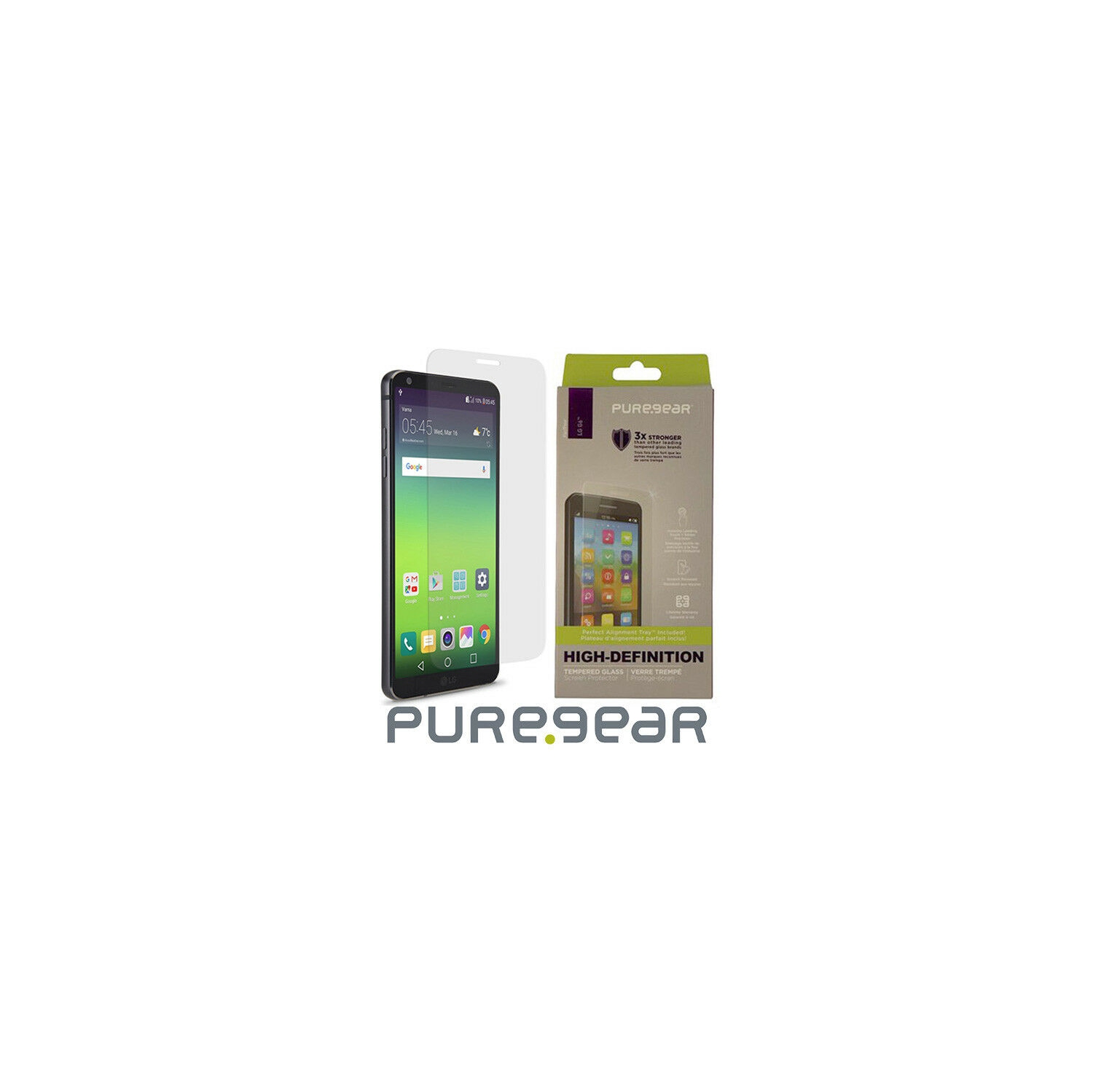 Protecteur d’écran en verre trempé transparent HD de PureGear pour G6 de LG
