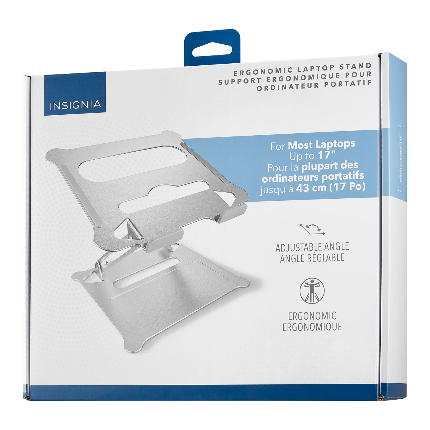 Support ergonomique ajustable d'Insignia pour portable - Argenté - Exclusivité Best Buy