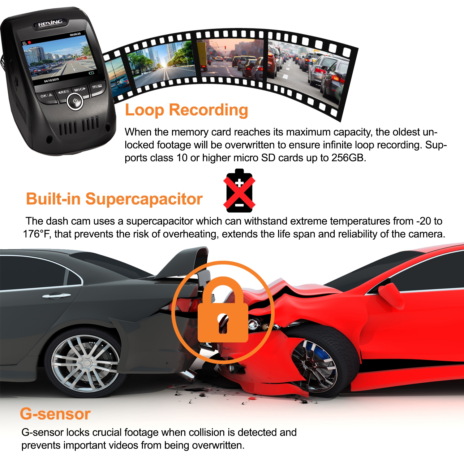 Rexing V1 Max 4K Front Dash Cam