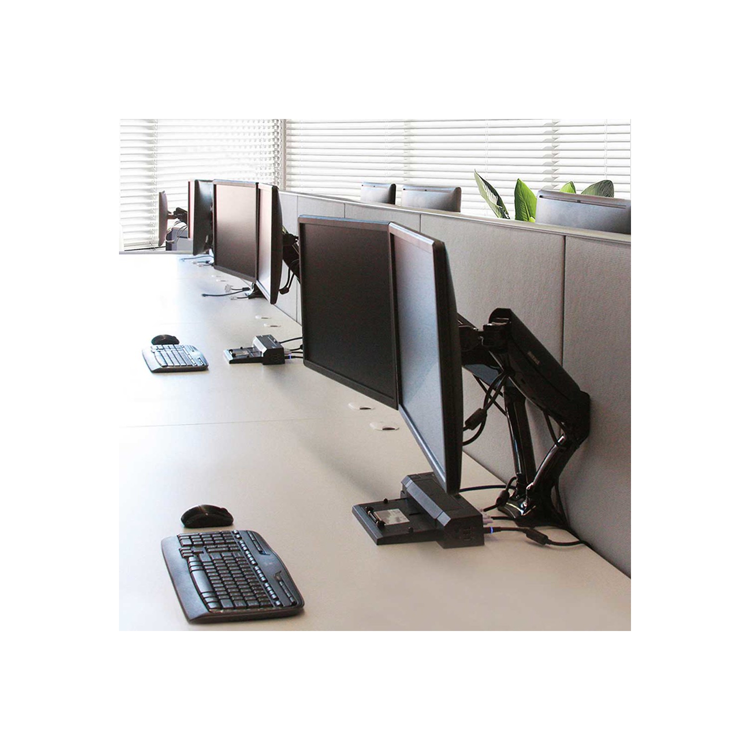 LOCTEK Heavy Duty Gas Spring Dual Arm Desk Mounts Fits 10-27 Inches Monitor