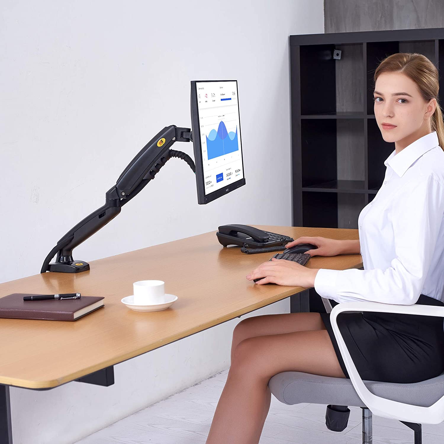 NB Monitor Desk Mount Full Motion Swivel Stand Monitor Arm for 17
