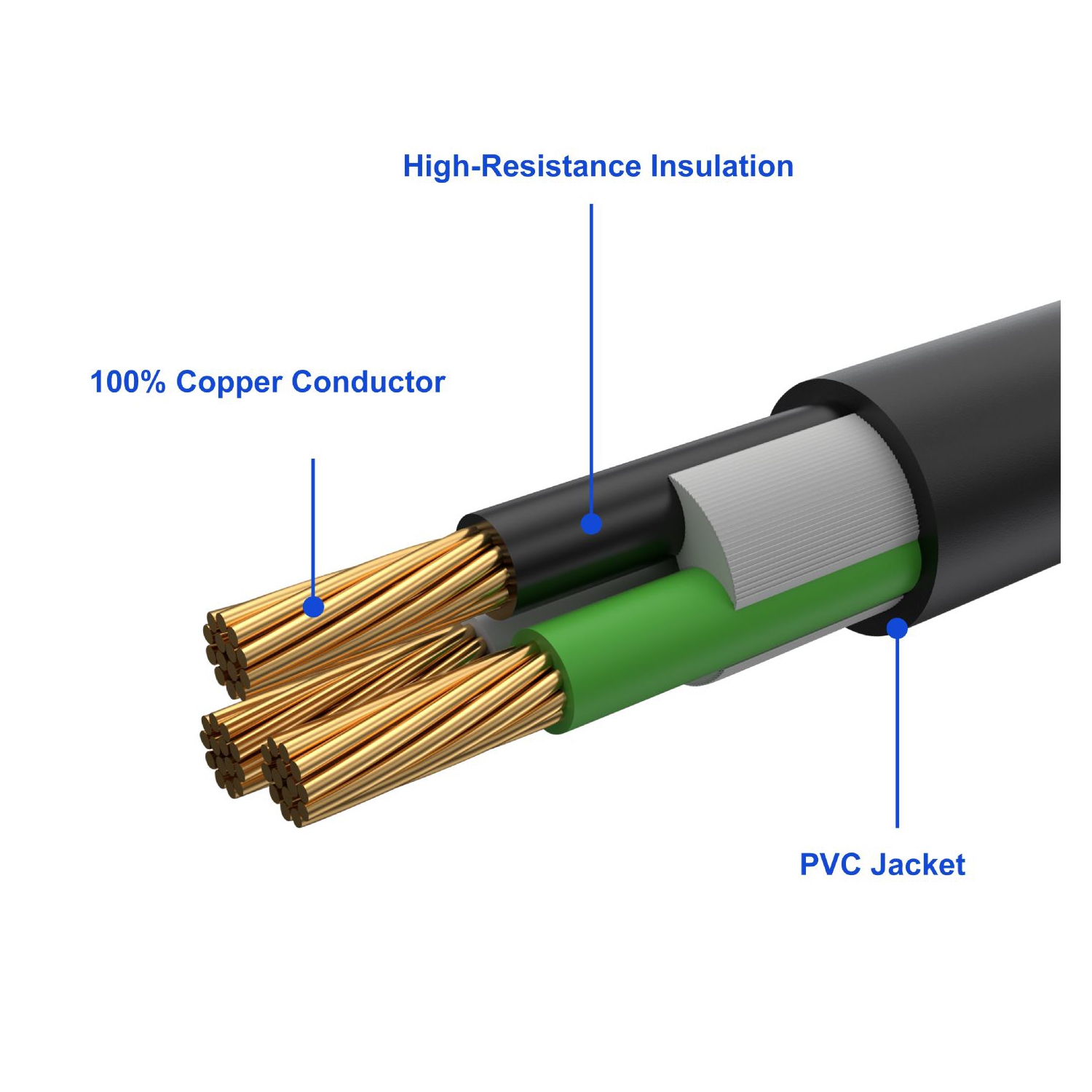 Rallonge de soudeuse robuste ETL WECHW8A30L d'ALEKO, prises éclairées de calibre 8 AWG, cordon de 30 pi