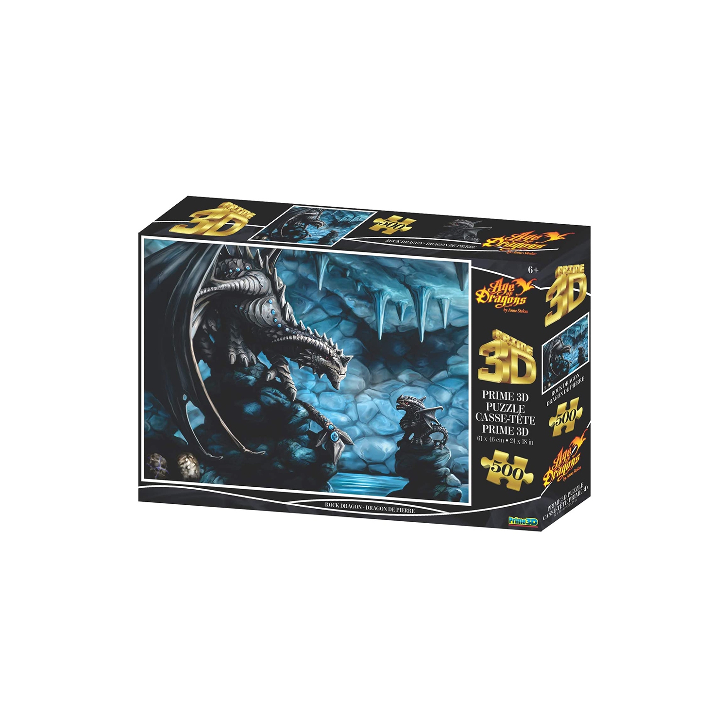 Jigsaw 3D Puzzle Anne Stokes 24 Inch by 18 Inch Puzzle 500 Piece - Rock Dragon