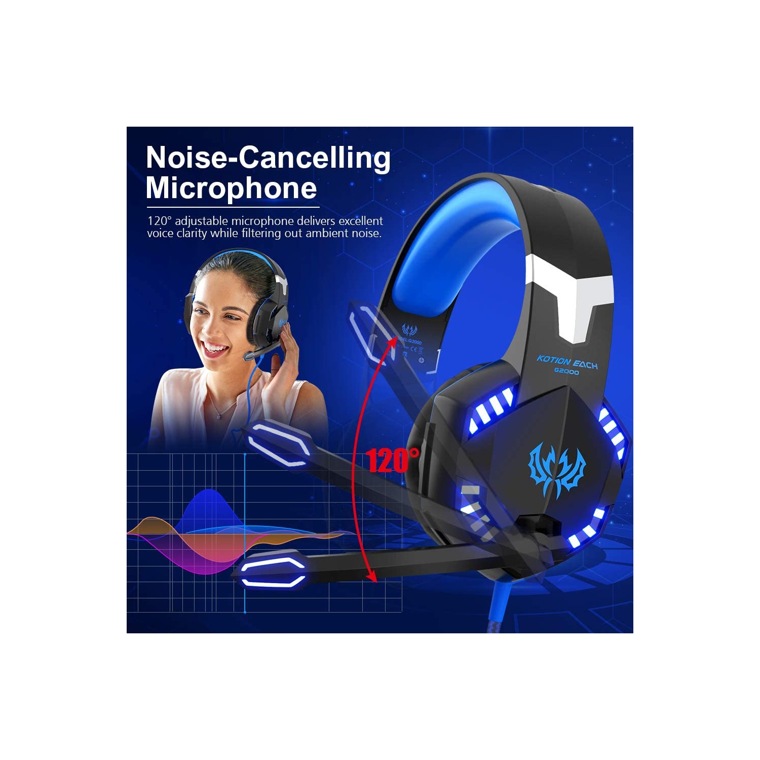 Gaming headset-lightweight aluminum frame-retractable heart-shaped microphone-suitable for PC, laptop, PS4, Nintendo Switch-3.5 mm headphone