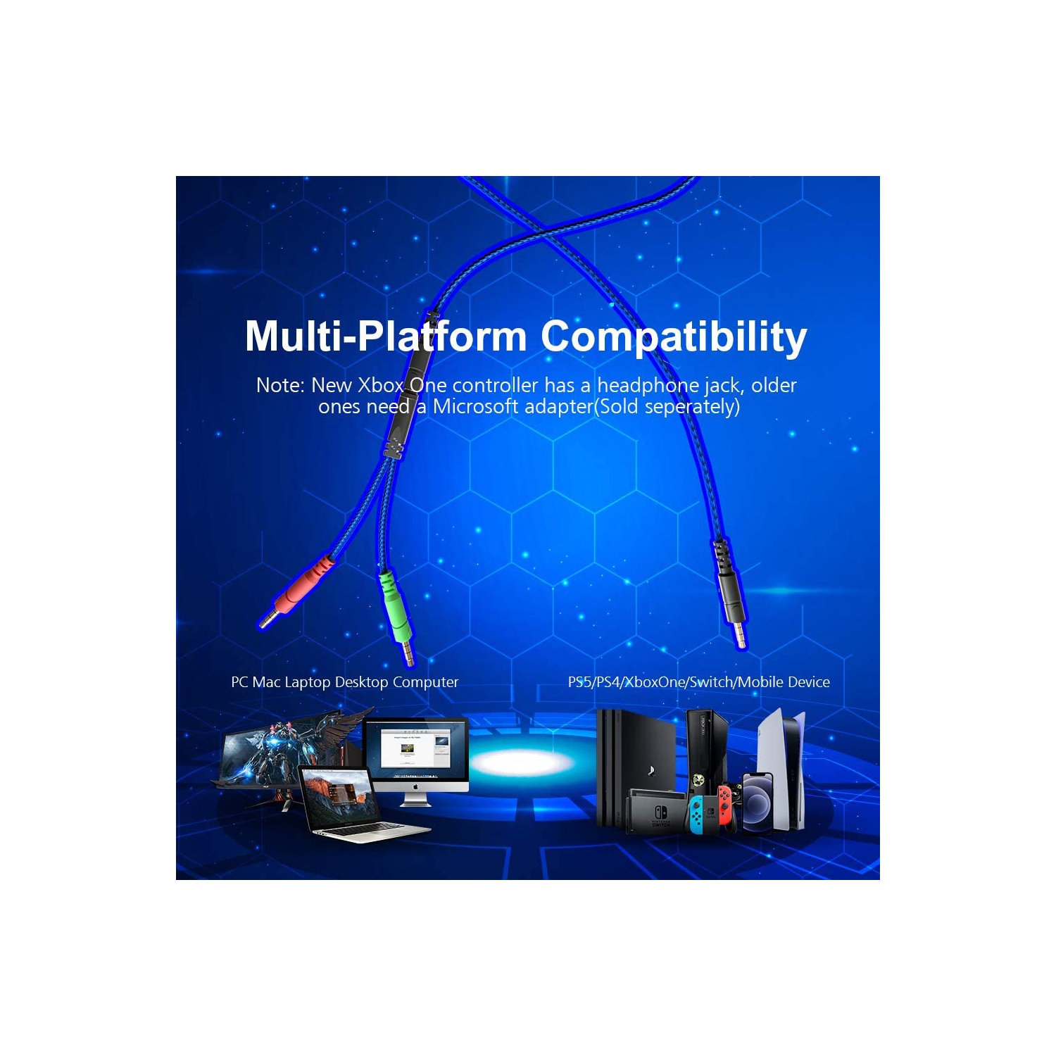 Gaming headset-lightweight aluminum frame-retractable heart-shaped microphone-suitable for PC, laptop, PS4, Nintendo Switch-3.5 mm headphone