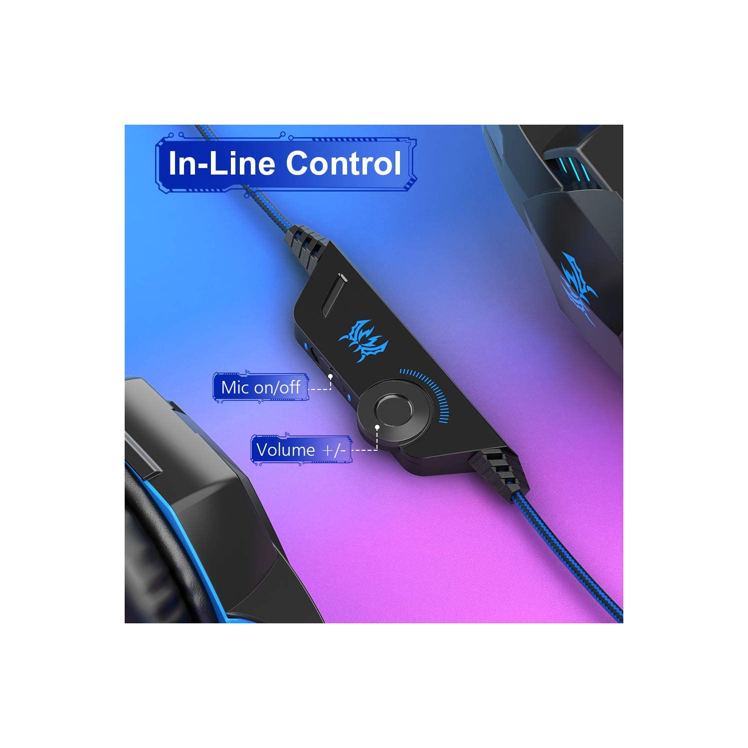 Gaming headset-lightweight aluminum frame-retractable heart-shaped microphone-suitable for PC, laptop, PS4, Nintendo Switch-3.5 mm headphone