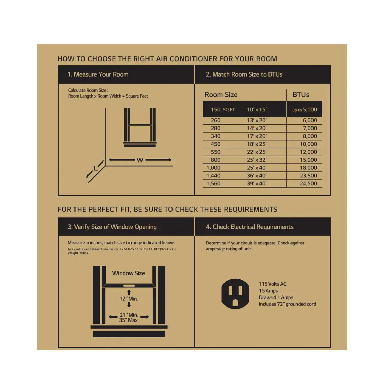 LG 5000 BTU Window Air Conditioners [2023] Easy Mechanical Control Ultra-Quiet Compact-size Cools Washable Filter 150 Sq.Ft. for Small Room AC Unit