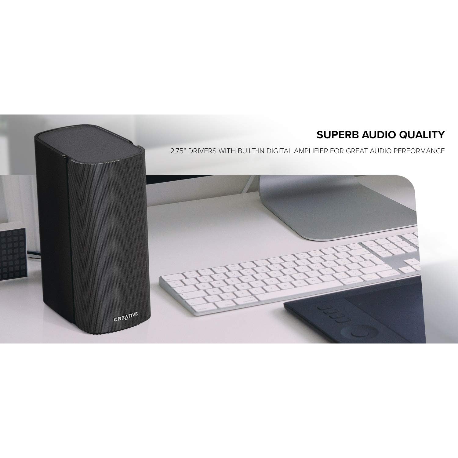 Creative Labs T100 Wireless 2.0 Speaker with Optical Input - Black