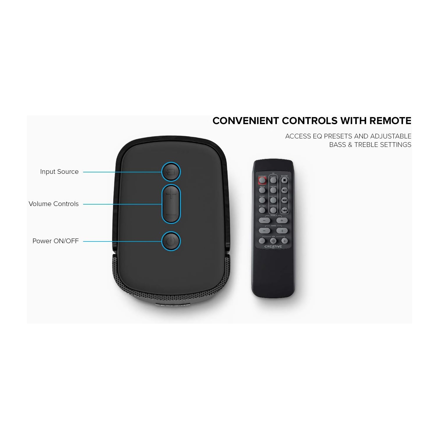 Creative Labs T100 Wireless 2.0 Speaker with Optical Input - Black