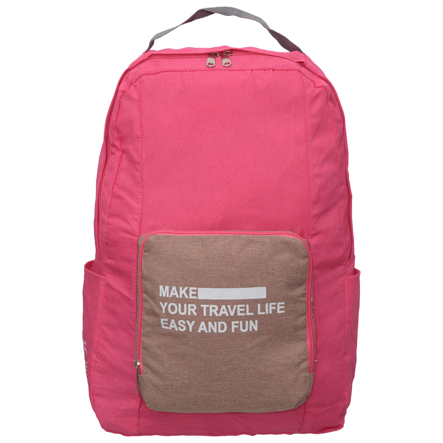 Nicci Foldable Travel Backpack - Rose Red