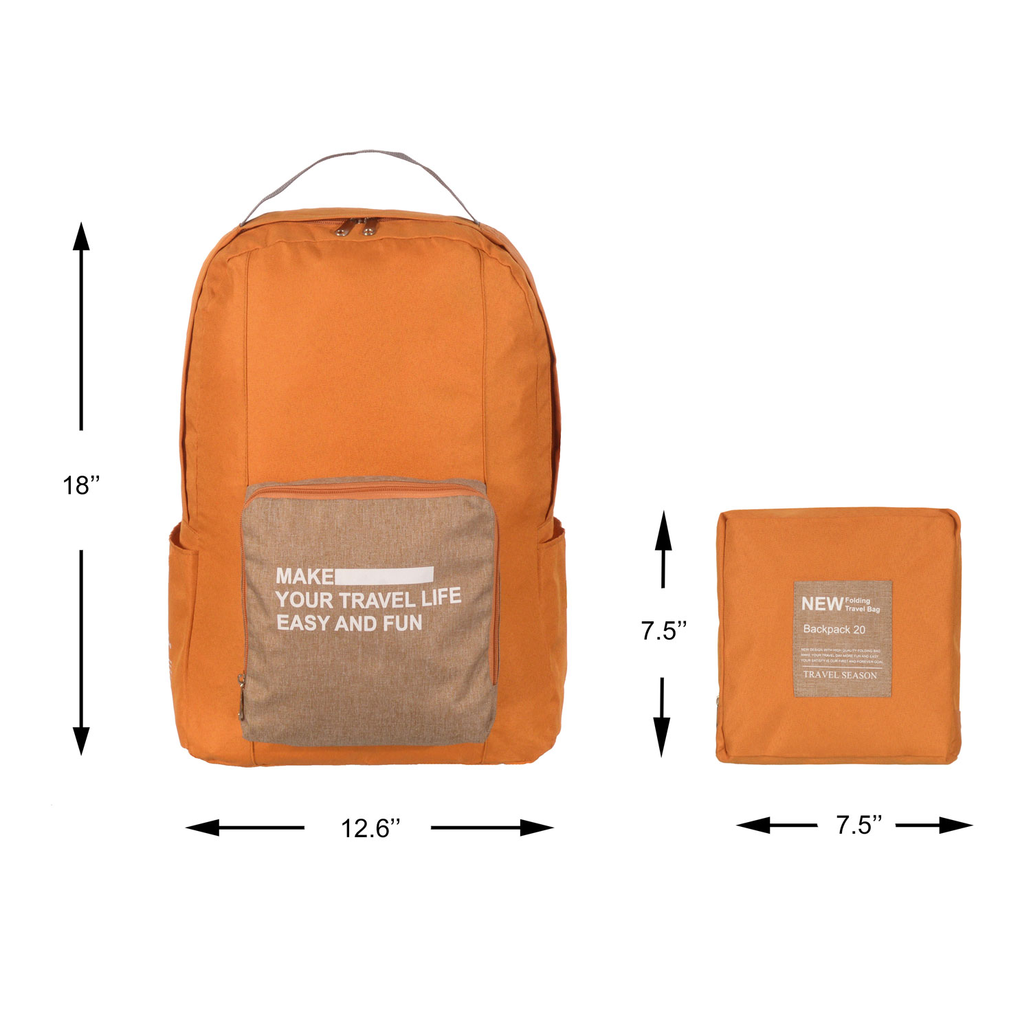 Nicci Foldable Travel Backpack - Yellow